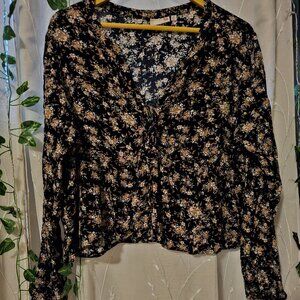 SO v neck long sleeve blouse (XL)